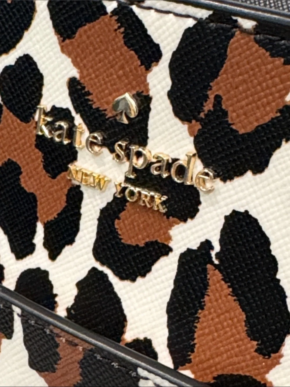 kate spade Bag Small Madison Spotted Animal Black & Brown Leopard Print Satchel
